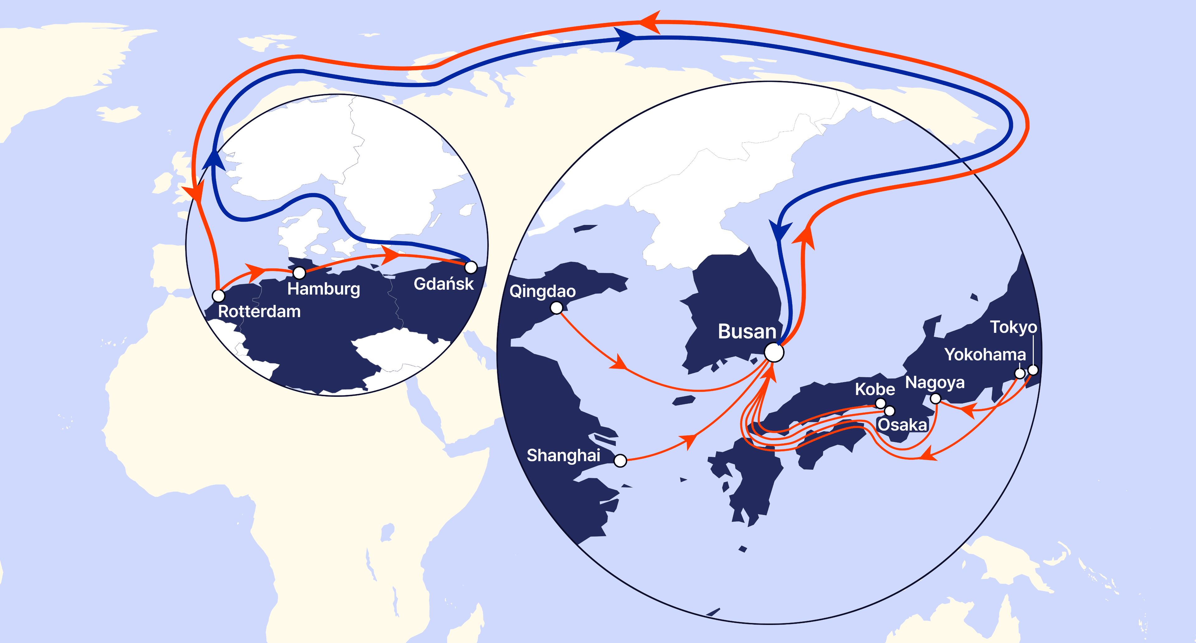 Entire service route map